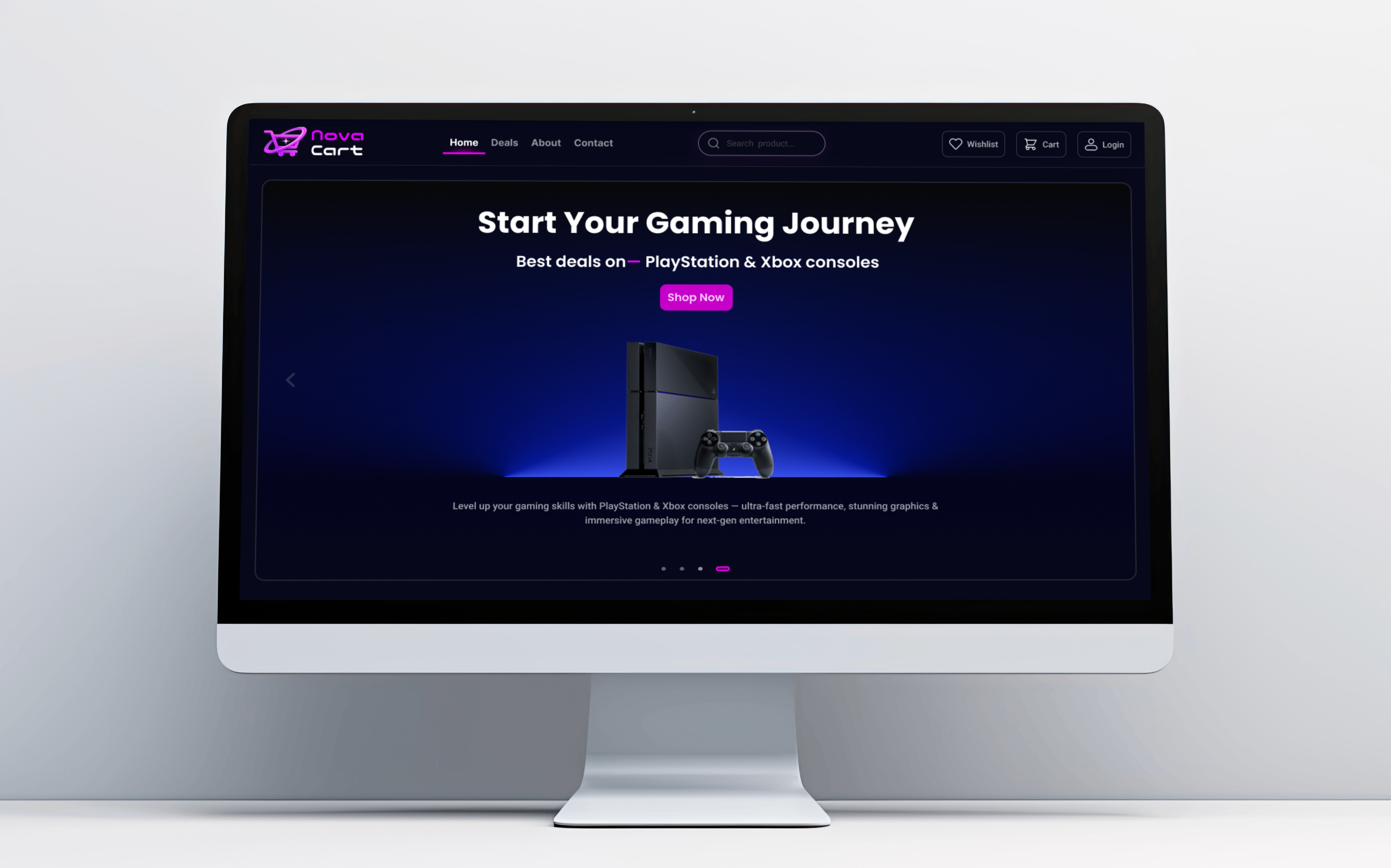 Nova Cart homepage top layout